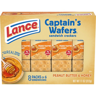 Lance Captain's Wafers Peanut Butter and Honey Sandwich Crackers - 8 Ct - 1.37 Oz - Image 1