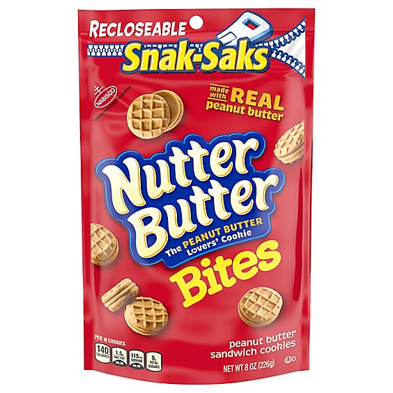 Nutter Butter Bites Snak Saks Peanut Butter Sandwich Cookies - 8 Oz