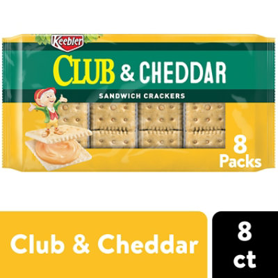 Keebler Single Serve Sandwich Crackers Crackers Club and Cheddar 8 Count - 11 Oz