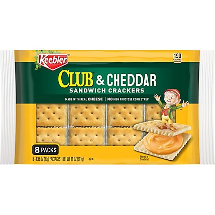 Keebler Single Serve Sandwich Crackers Crackers Club and Cheddar 8 Count - 11 Oz - Image 4