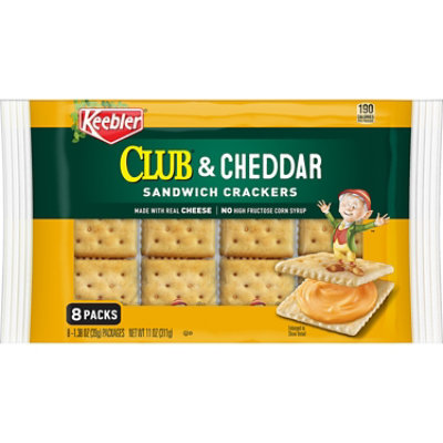 Keebler Sandwich Crackers Club and Cheddar Single Serve Snack Crackers 8 Count - 11 Oz - Image 5