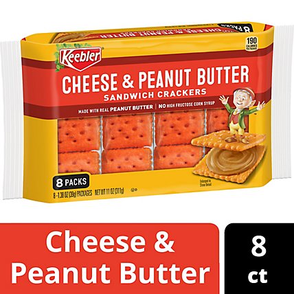 Keebler Sandwich Crackers Cheese and Peanut Butter 8 Count - 11 Oz  - Image 2