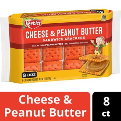 Keebler Sandwich Crackers Cheese and Peanut Butter 8 Count - 11 Oz  - Image 1