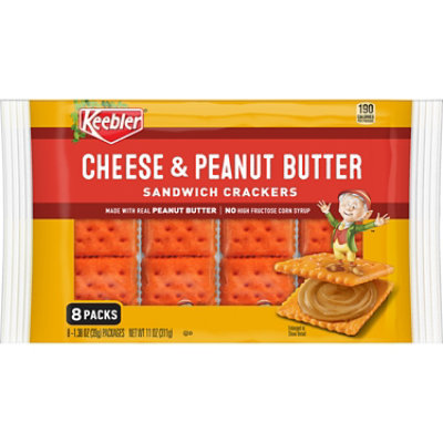 Keebler Sandwich Crackers Cheese and Peanut Butter Single Serve Snack Crackers 8 Count - 11 Oz - Image 5
