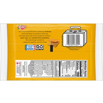 Keebler Sandwich Crackers Cheese and Peanut Butter Single Serve Snack Crackers 8 Count - 11 Oz - Image 6