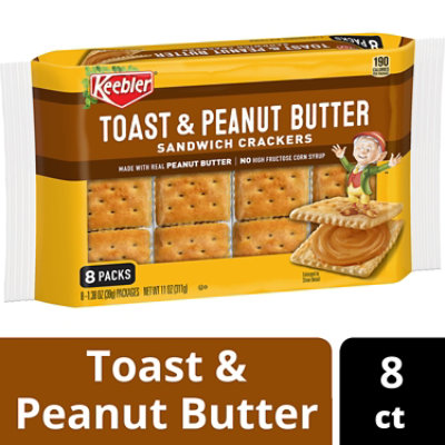 Keebler Sandwich Crackers Toast and Peanut Butter Single Serve Snack Crackers 8 Count - 11 Oz - Image 1