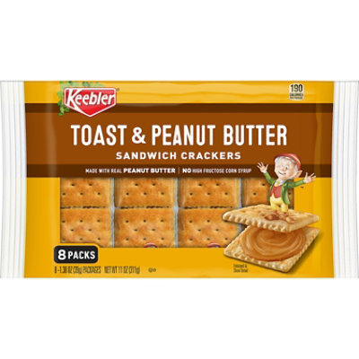 Keebler Sandwich Crackers Toast and Peanut Butter Single Serve Snack Crackers 8 Count - 11 Oz - Image 6