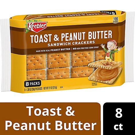 Keebler Toast & Peanut Butter Sandwich Crackers 8 Count - 11 Oz