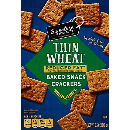 Signature SELECT Crackers Baked Snack Thin Wheat Reduced Fat  - 9 Oz - Image 2