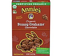 Annies Homegrown Bunny Grahams Graham Snacks Organic Baked Chocolate - 7.5 Oz