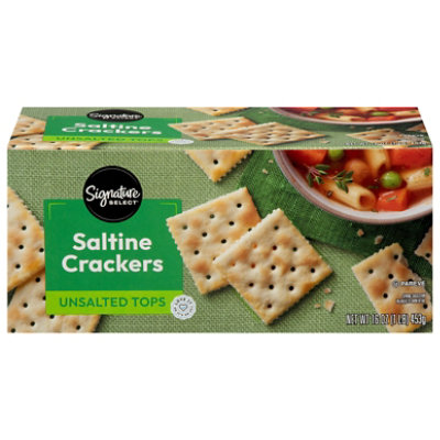 Signature SELECT Crackers Saltine Unsalted Tops - 16 Oz - Image 2