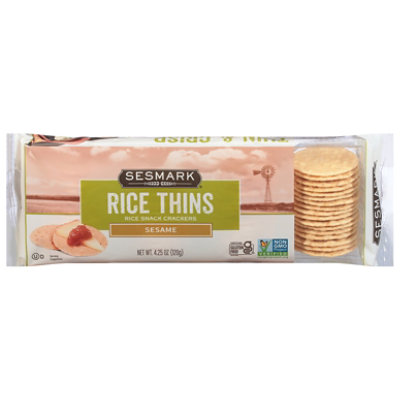 Sesmark Crackers Rice Thins Sesame - 4.25 Oz - Image 3