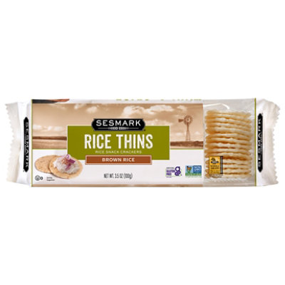 Sesmark Crackers Rice Thins Brown Rice - 3.5 Oz - Image 1