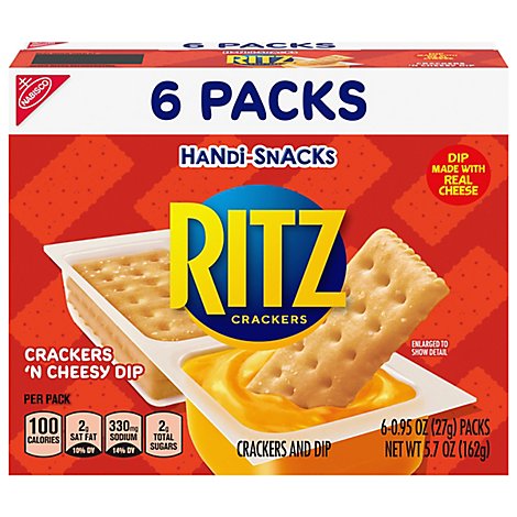 RITZ Handi Snacks Crackers n Cheese Dip - 6-0.95 Oz