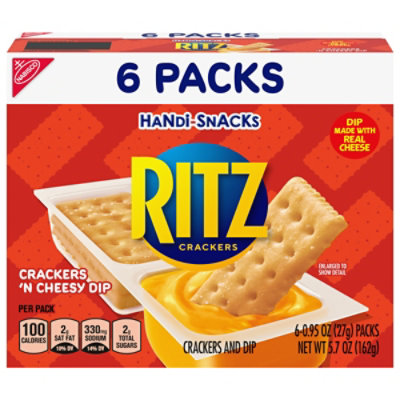 RITZ Handi Snacks Crackers n Cheese Dip - 6-0.95 Oz