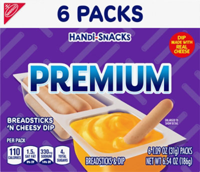 Handi Snacks Breadsticks N Cheese Dip Premium Snack Packs - 6-1.09 Oz - Image 2