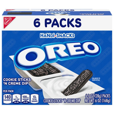 COOKIE DIP AND OREO COOKIES. Six Cream Filled Sandwich Cookies With Milk  Dipper Kitchen Utensil Blue Dunking Tool (1 Snack Pack, 2 Items Total)