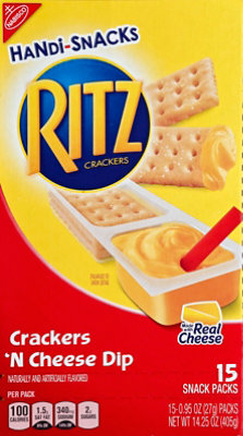 Handi-Snacks RITZ Crackers Dip Crackers n Cheese Snack Packs - 15-0.95 ...