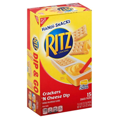 Handi-Snacks RITZ Crackers Dip Crackers n Cheese Snack Packs - 15-0.95 ...