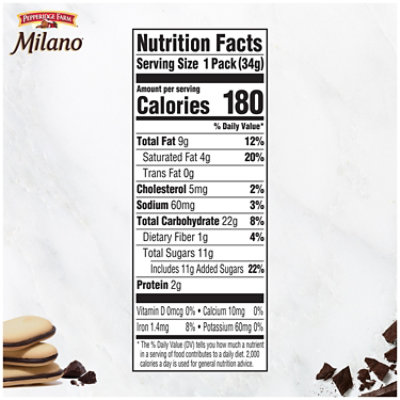 Pepperidge Farm Milano Dark Chocolate Cookies - 1.2 Oz - Image 4