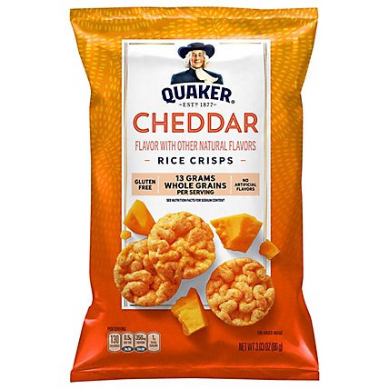 Quaker Popped Rice Crisps Gluten Free Cheddar Cheese - 3.03 Oz - Image 1