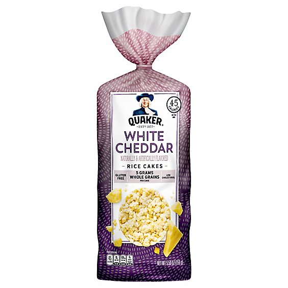 Quaker Rice Cakes Gluten Free White Cheddar - 5.5 Oz