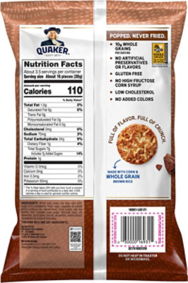 Quaker Popped Rice Crisps Gluten Free Chocolate - 3.52 Oz - Image 6