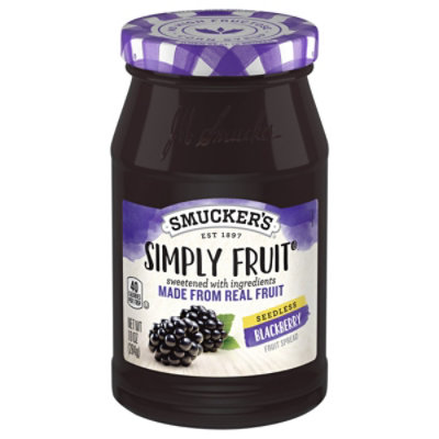 Smuckers Simply Fruit Spreadable Fruit Seedless Blackberry - 10 Oz