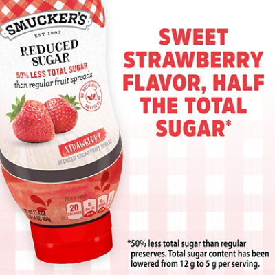 Smuckers Squeeze Fruit Spread Reduced Sugar Strawberry - 17.4 Oz - Image 2