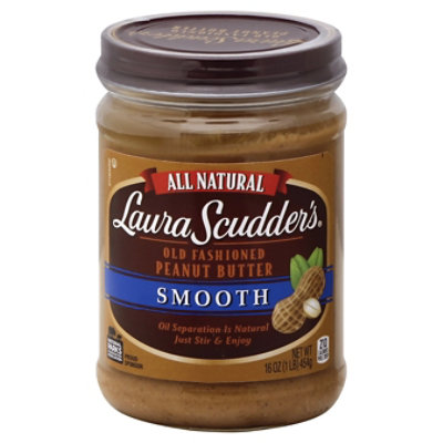 Laura Scudders Peanut Butter Old Fashioned Smooth - 16 Oz