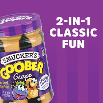 Smucker’s Goober Grape Peanut Butter & Grape Jelly Stripes - 18 Oz - Image 2
