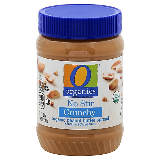 O Organics Organic Peanut Butter Spread No Stir Crunchy - 18 Oz
