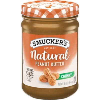 Smuckers Natural Peanut Butter Chunky - 16 Oz - Albertsons