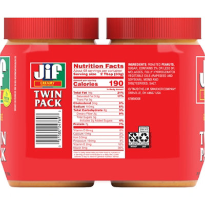 Jif Peanut Butter Creamy Twin Pack - 2-40 Oz - Image 6