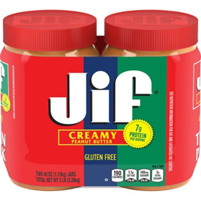 Jif Peanut Butter Creamy Twin Pack - 2-40 Oz - Image 1