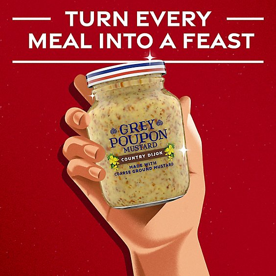 Grey Poupon Country Dijon Coarse Ground Mustard Jar - 8 Oz