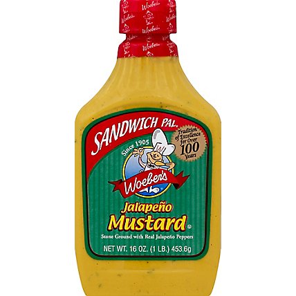 Woebers Sandwich Pal Mustard Jalapeno - 16 Oz - Image 2