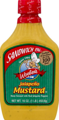 Woebers Sandwich Pal Mustard Jalapeno - 16 Oz - Image 2