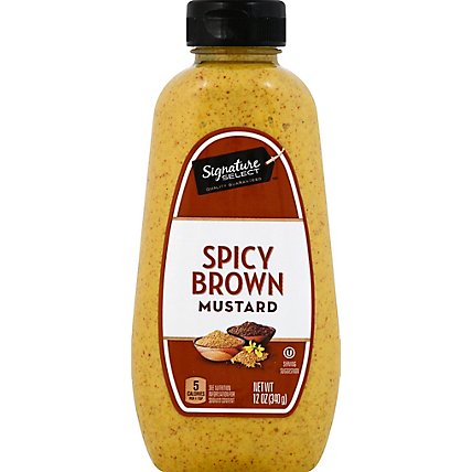 Signature SELECT Mustard Spicy Brown Bottle - 12 Oz - Image 2