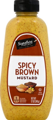 Signature SELECT Mustard Spicy Brown Bottle - 12 Oz - Image 2