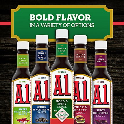 A.1. Bold & Spicy Sauce with Tabasco Bottle - 10 Oz - Image 6