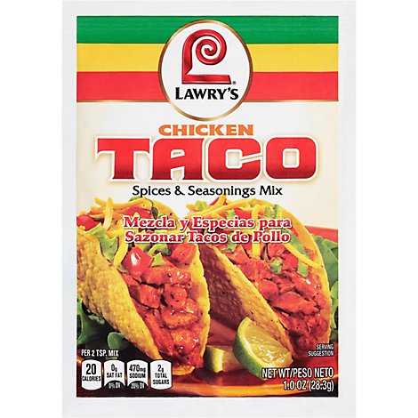 Lawry's Chicken Taco Spices & Seasonings - 1 Oz
