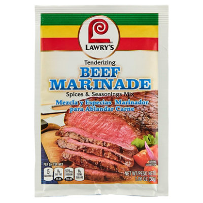 Lawrys Spices & Seasonings Mix Beef Marinade Tenderizing - 1.06 Oz