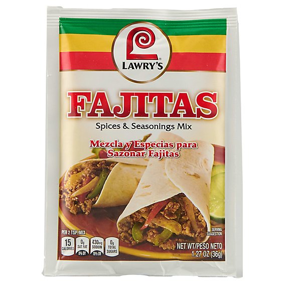 Lawry's Fajitas Spices & Seasonings - 1.27 Oz