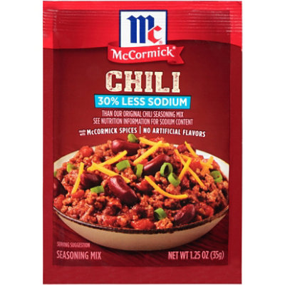 McCormick Less Sodium Chili Seasoning Mix - 1.25 Oz - Image 1