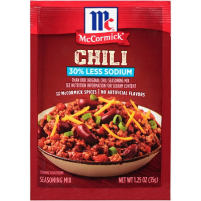 McCormick Seasoning Mix Chili 30% Less Sodium - 1.25 Oz