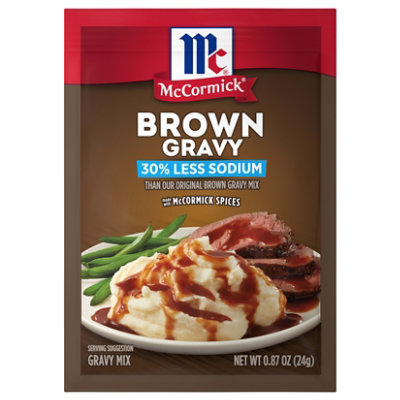 McCormick 30% Less Sodium Brown Gravy Seasoning Mix - 0.87 Oz - Image 1