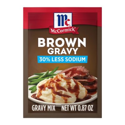 McCormick Gravy Mix Brown 30% Less Sodium - 0.87 Oz