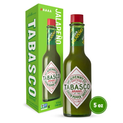 Tabasco Green Jalapeno Pepper Hot Sauce Mild Heat in Glass Bottle