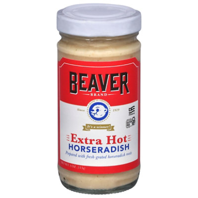 Beaver Brand Horseradish Roots Grated Extra Hot - 4 Oz.